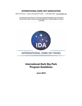 International Dark Sky Parks Guidelines