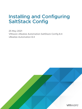 Vmware Vrealize Automation Saltstack Config 8.4 Vrealize Automation 8.4 Installing and Configuring Saltstack Config