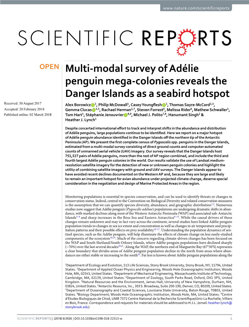 Multi-Modal Survey of Adélie Penguin Mega-Colonies Reveals the Danger