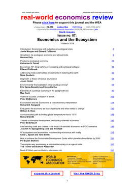 Economics and the Ecosystem 19 March 2019