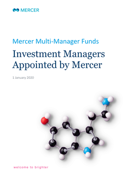 Investment Managers Appointed by Mercer