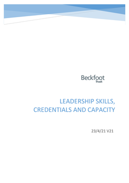 Draft Beckfoot Trust Governance Credentials 23-4-21