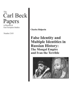 Carl Beck Papers in Russian & East European Studies Charles Halperin