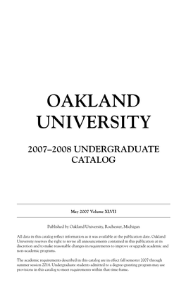 2007-2008 Catalog Until the Catalog Expires (Six Years)
