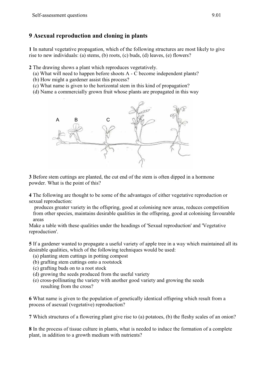 9 Asexual Reproduction and Cloning in Plants