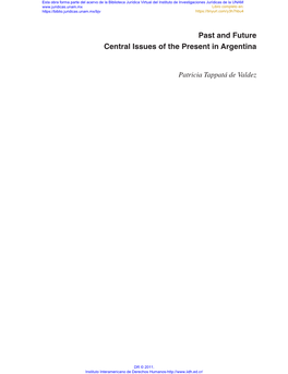 Past and Future Central Issues of the Present in Argentina