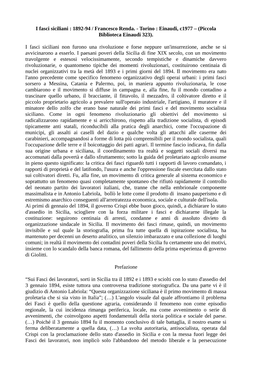I Fasci Siciliani : 1892-94 / Francesco Renda. - Torino : Einaudi, C1977 – (Piccola Biblioteca Einaudi 323)