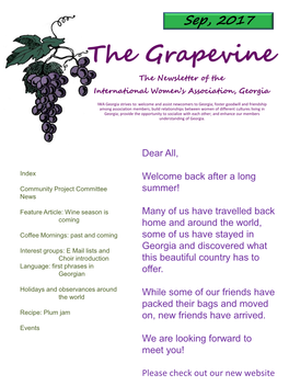 The Grapevine the Newsletter of the International Women’S Association, Georgia