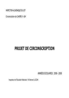Projet De Circonscription