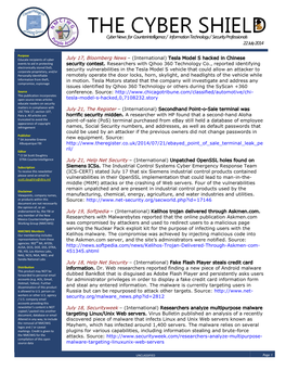 Cyber News for Counterintelligence / Information Technology / Security Professionals 22 July 2014