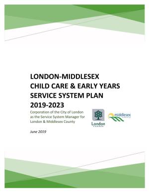 London-Middlesex Child Care & Early Years Service System Plan 2019-2023