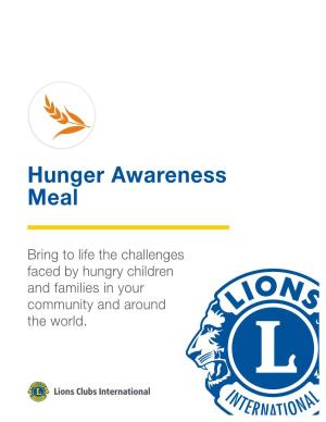 Hunger Awareness Meal