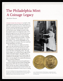 The Philadelphia Mint: a Coinage Legacy by Kristen Pearson