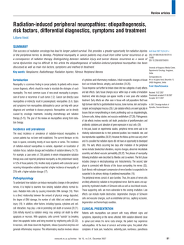 Radiation-Induced Peripheral Neuropathies: Etiopathogenesis, Risk Factors, Differential Diagnostics, Symptoms and Treatment Ljiljana Vasić