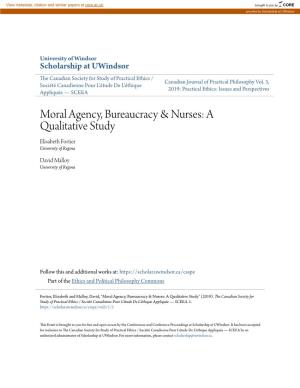 Moral Agency, Bureaucracy & Nurses