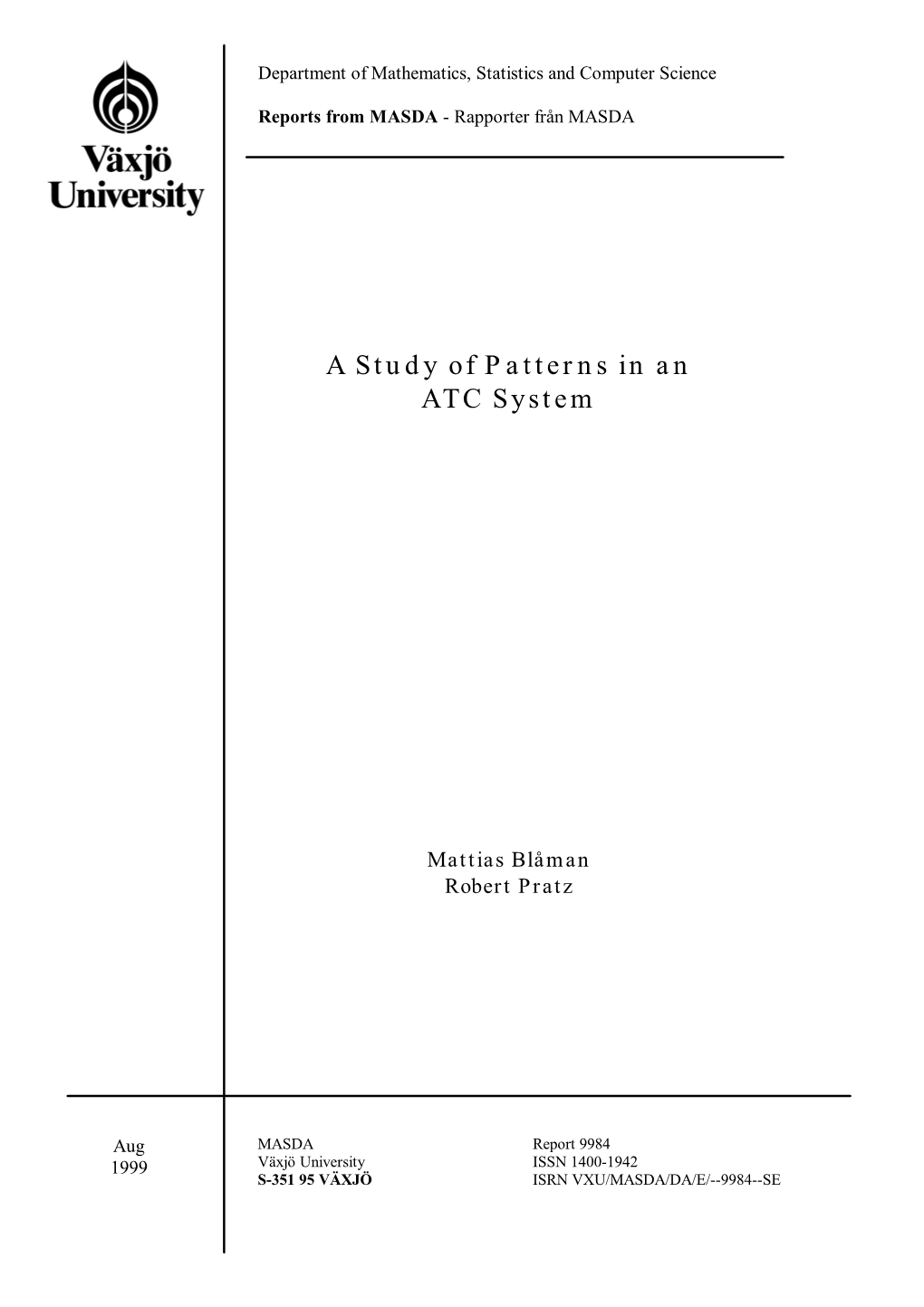 A Study of Patterns in an ATC System