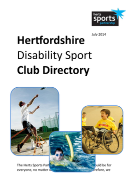 Hertfordshire Disability Sport Club Directory