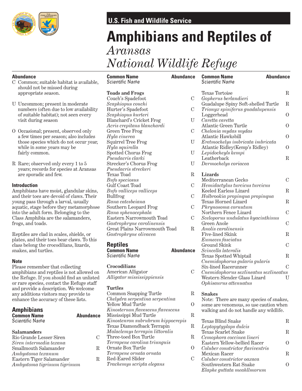 Amphibians and Reptiles Of