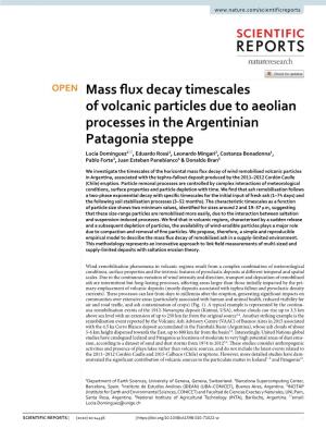 Mass Flux Decay Timescales of Volcanic Particles Due to Aeolian Processes