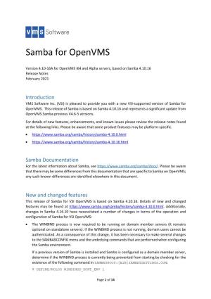 Samba for Openvms
