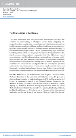 The Neuroscience of Intelligence Richard J
