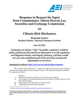 Response to Request for Input from Commissioner Allison Herron Lee, Securities and Exchange Commission