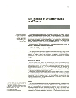 MR Imaging of Olfactory Bulbs and Tracts