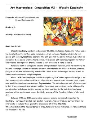 Art Masterpiece: Composition #2 - Wassily Kandinsky