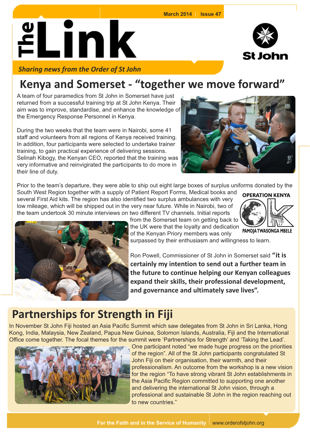 Partnerships for Strength in Fiji Kenya and Somerset