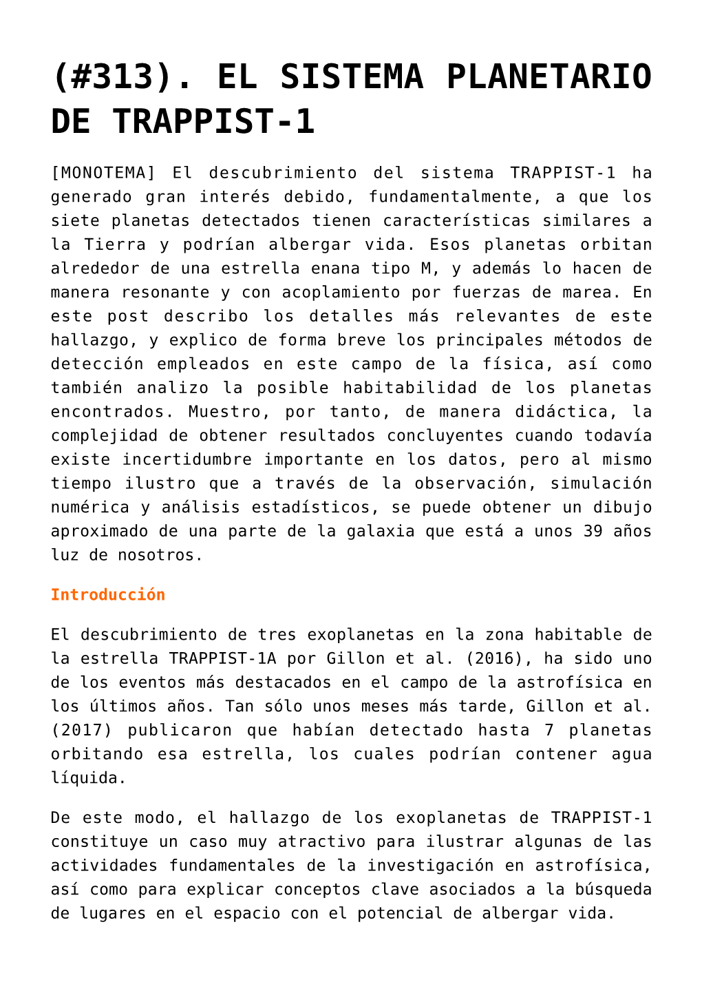 El Sistema Planetario De Trappist-1