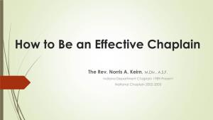 How to Be an Effective Chaplain