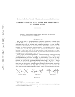 Arxiv:1510.02554V2 [Math.GT] 13 Oct 2015