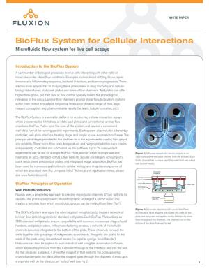 Bioflux System for Cellular Interactions Microfluidic Flow System for Live Cell Assays