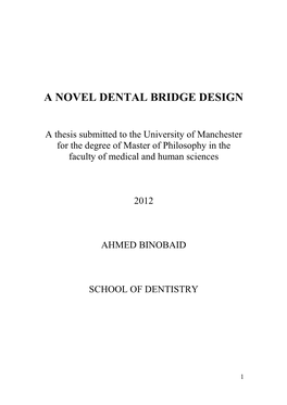 A Novel Dental Bridge Design