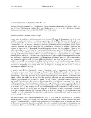 H-France Review Vol. 14 (September 2014), No. 139 Rosamond Hooper