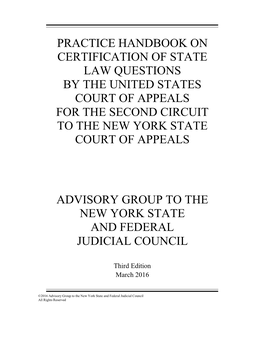 Certification of State Law Questions by the United States Court of Appeals for the Second Circuit to the New York State Court of Appeals