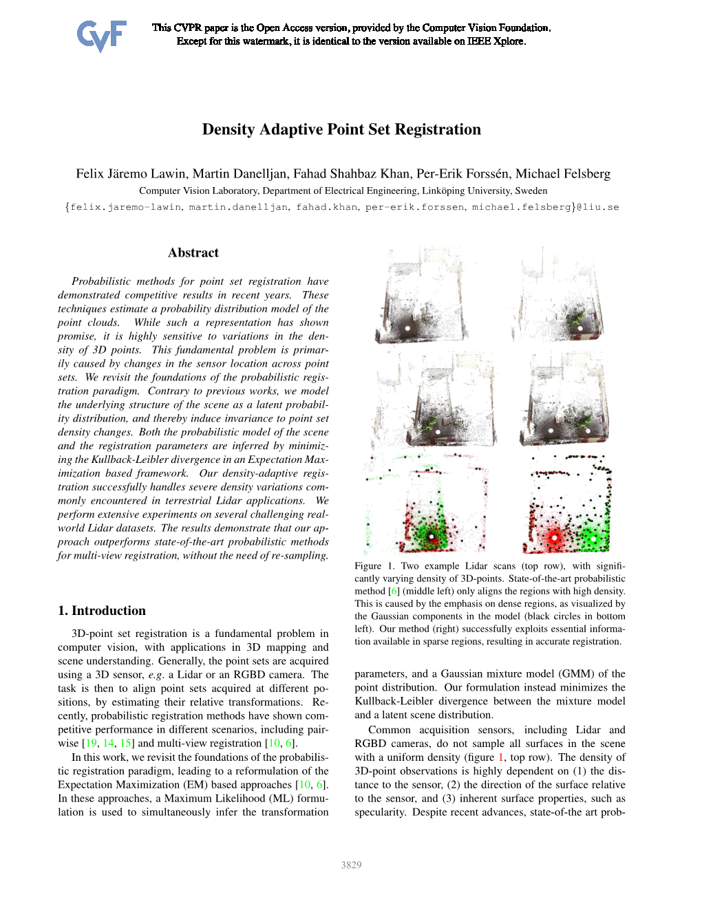 Density Adaptive Point Set Registration