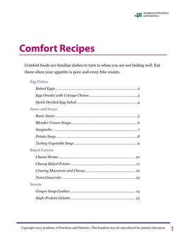 Comfort Recipes