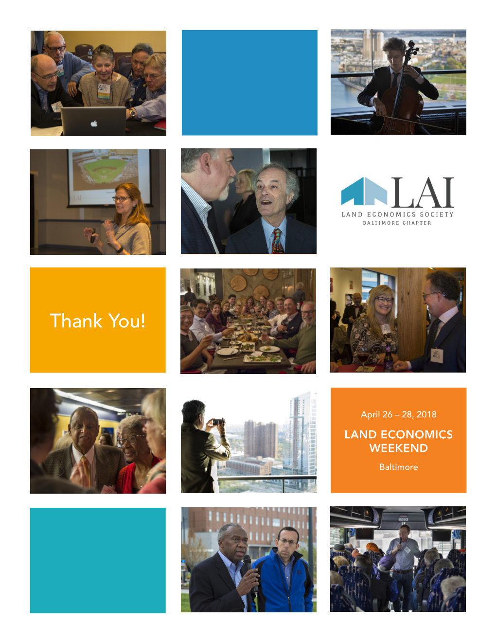 Baltimore LEW Thank You Booklet for Annual Dinner 2018