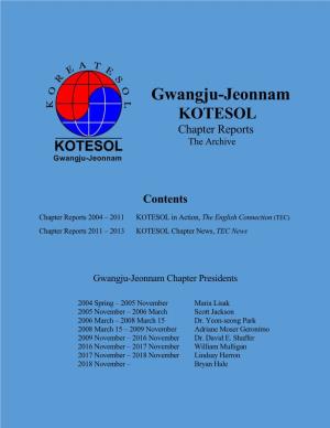Gwangju-Jeonnam KOTESOL Chapter Reports the Archive