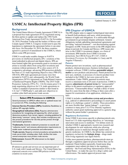 USMCA: Intellectual Property Rights (IPR)