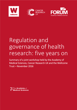 Regulation and Governance of Health Research