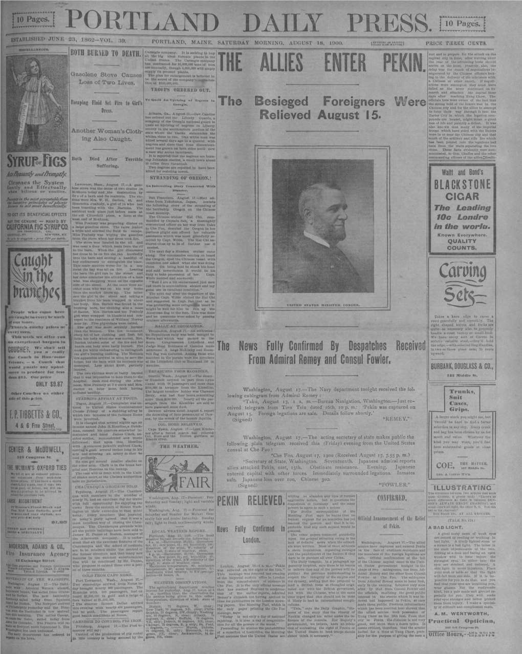 Portland Daily Press: August 18, 1900
