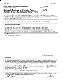 National Register of Historic Places Multiple Property Documentation Form