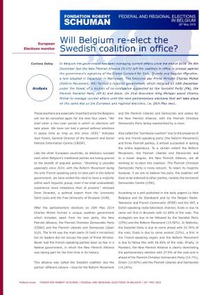 Will Belgium Re-Elect the Swedish Coalition in Office?