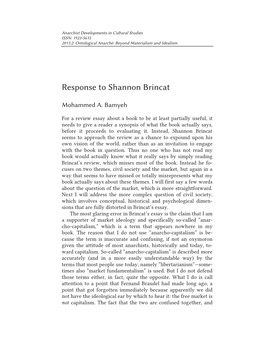 Response to Shannon Brincat