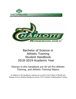 Bachelor of Science in Athletic Training Student Handbook 2018-2019 Academic Year