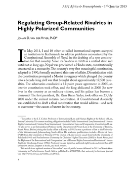 Regulating Group-Related Rivalries in Highly Polarized Communities