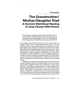 The Grandmother1 Motherldaughter Triad a Feminist Matrilineal Reading of Jung Chang's Wild Swans