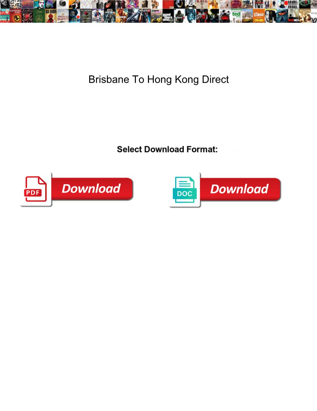 Brisbane to Hong Kong Direct